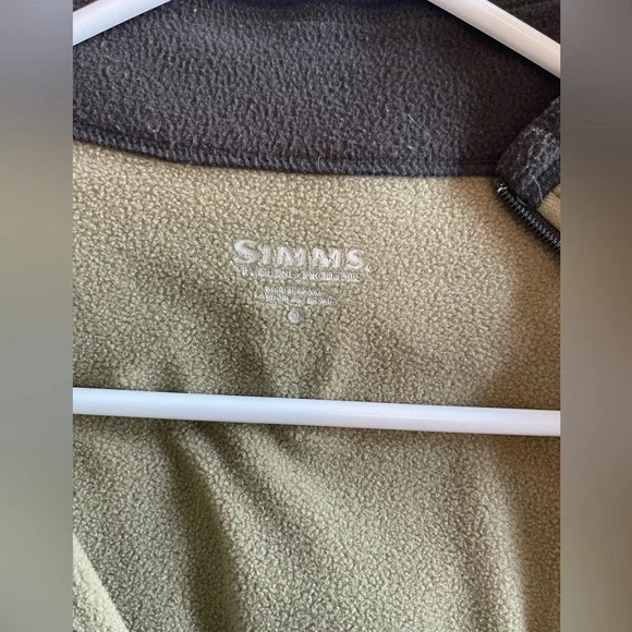 Simms Tan and Brown Outdoor Half-Zip Fleece Pullover - Picture 2 of 5